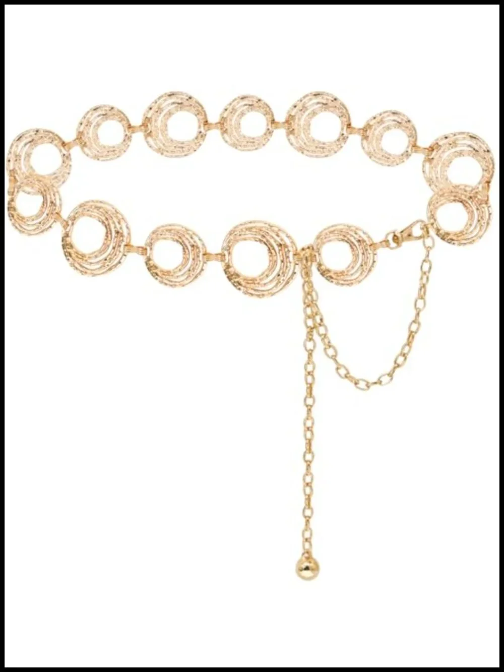 Chunky Metal Waist Chain for Dresses Irregular Geometric Design Adjustable